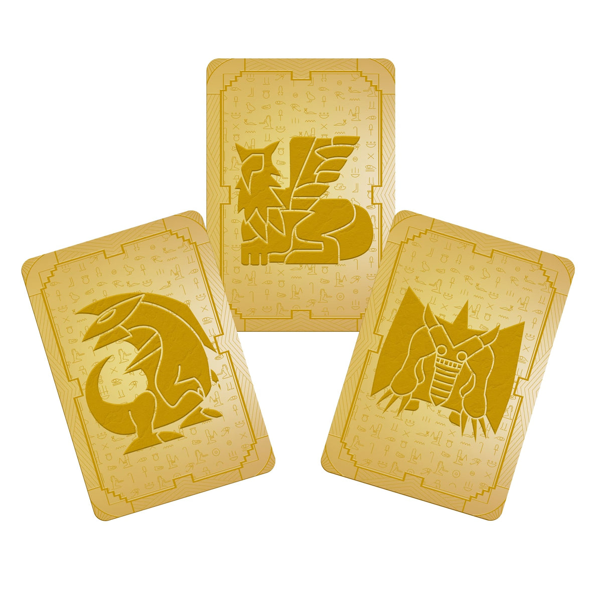 Level up your game with our custom-printed metal orica, featuring exclusive Old Legendary Dragons artwork in gold metal. Durable, scratch-resistant, and embossed with the iconic Yu-Gi-Oh! card back, these slim orica cards fit perfectly in card sleeves. Egyptian-yugioh-mtg-pokemon-metal-card-embossed-design-custom-artwork-duel-accessories-ldb-duel