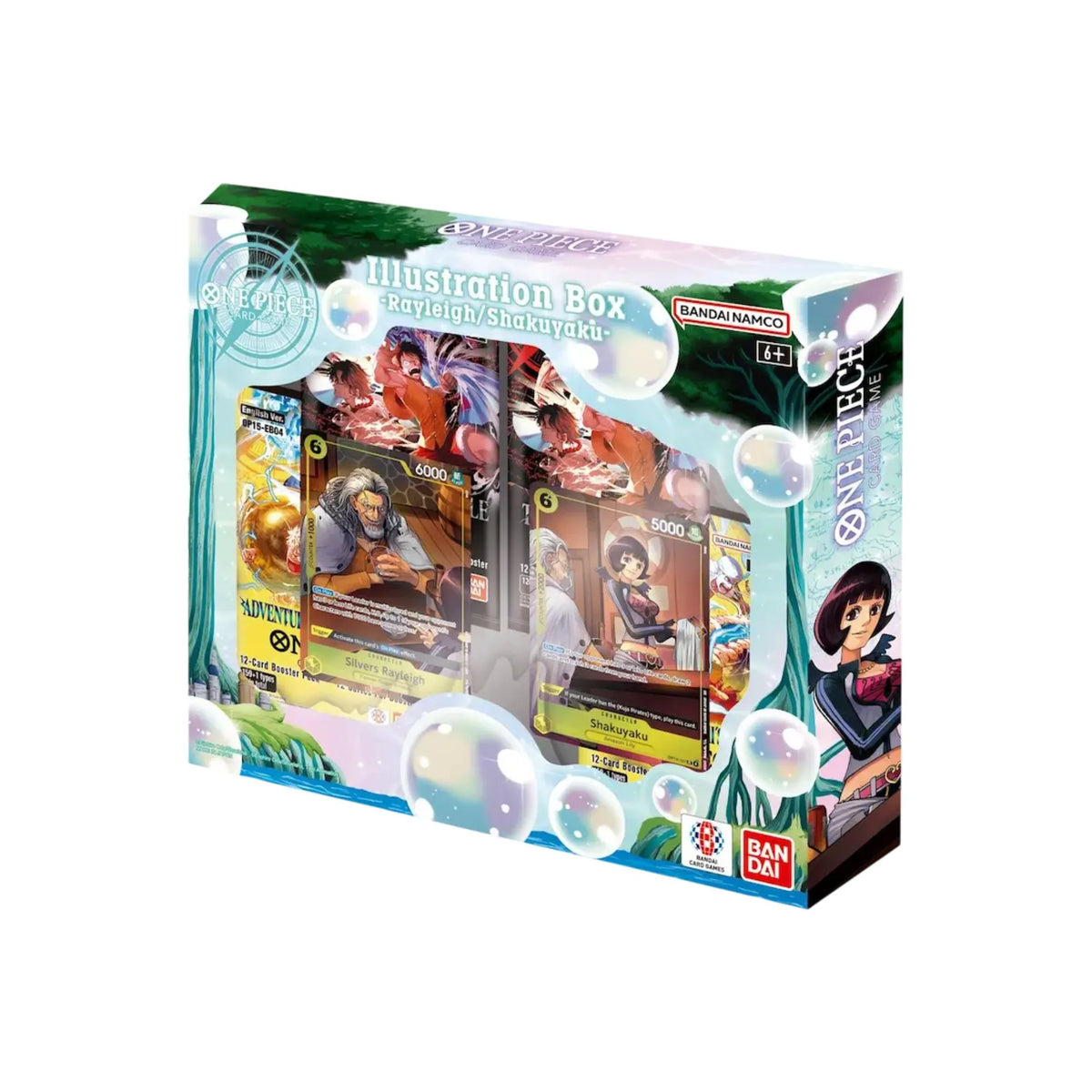 Enhance your collection with the One Piece Card Game Illustration Box Vol. 7, available now at LDB Duel! This special set features exclusive promo cards of Silvers Rayleigh and Shakuyaku with alternate artwork, alongside four booster packs from OP-15 and OP-16. Perfect for both competitive TCG players and collectors looking for rare promo cards, order your sealed box today from LDB Duel!   