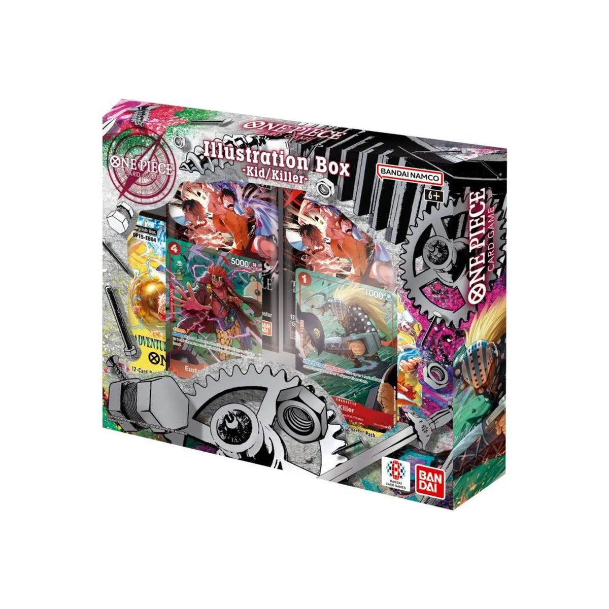 Upgrade your deck and collection with the One Piece Card Game Illustration Box Vol. 8, available now at LDB Duel! This set features exclusive alt-art promo cards of Eustass Kid and Killer, paired with booster packs to help you strengthen your strategies. Essential for competitive TCG players and collectors alike, grab your sealed illustration box today from LDB Duel!