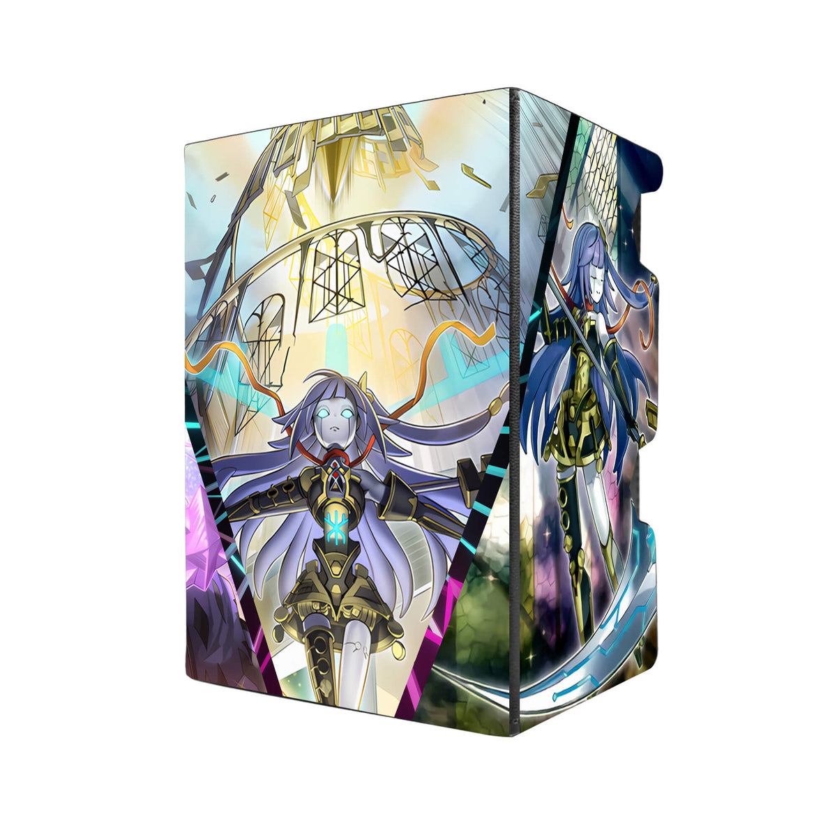 Here's another quality black deck box from LDB Duel featuring our exclusive Orcustrated Core art. Fits all types of trading card games, including Pokémon, Yu-Gi-Oh! and Magic The Gathering. The perfect card holder for the TCG player safely holds up to 100 double-sleeved cards. EVEN in extra thick sleeves. Comes with a pull-out dice tray. Orcust-yugioh-mtg-pokemon-tcg-accessories-card-storage-LDB-Duel