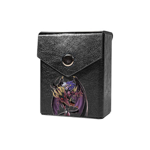 Enhance your TCG storage with the Yubel Phantom Nightmare Mach 2 Black deck box, available in options for 60 or 80 single-card sleeves. Sold by LDB Duel. Crafted from durable faux leather, it includes a built-in belt loop, a strong magnetic snap, and showcases our exclusive Yubel Phantom Nightmare design—ideal for TCG enthusiasts on the move! Phoenix-Form-yugioh-mtg-pokemon-tcg-accessories-card-storage-LDB-Duel-black