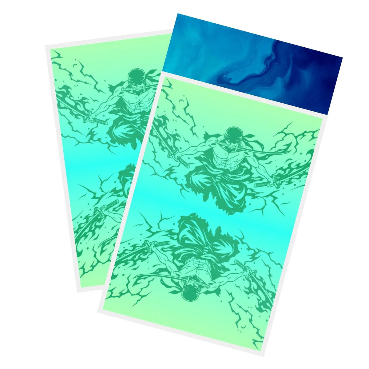 Protect and enhance your cards with our clean and crisp white border card sleeves. Featuring a minimalist design that complements any artwork, these sleeves offer a bright, timeless look. From LDB Duel. Printed with our exclusive Pirate Hunter Zoro design for a fresh and premium finish. Strawhat-Pirates-onepiece-card-protection-standard-japanese-dragon-shield-LDB-Duel-white