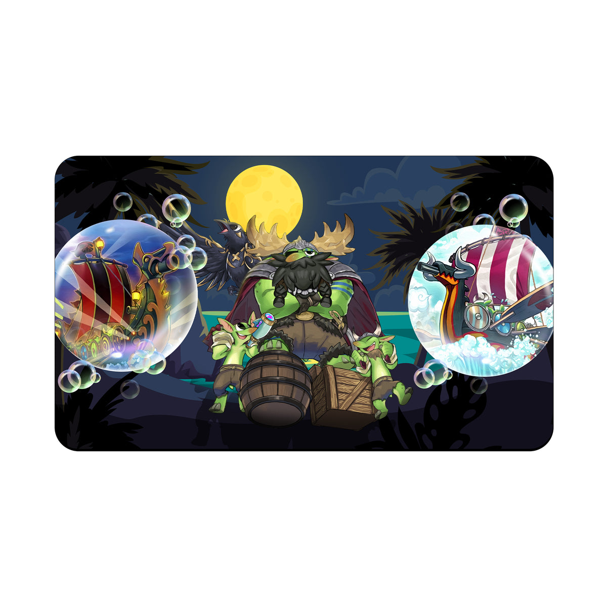 Transform your dueling experience with our exclusive art Plunder Patroll Archetype playmat from LDB Duel! Featuring a soft cloth top for smooth card movement and a durable rubber back for a secure grip, this 24x14 inch mat is machine washable and safe for cards and sleeves. Monster-Stealing-yugioh-mtg-pokemon-custom-artwork-premium-durable-rubber-ldb-duel