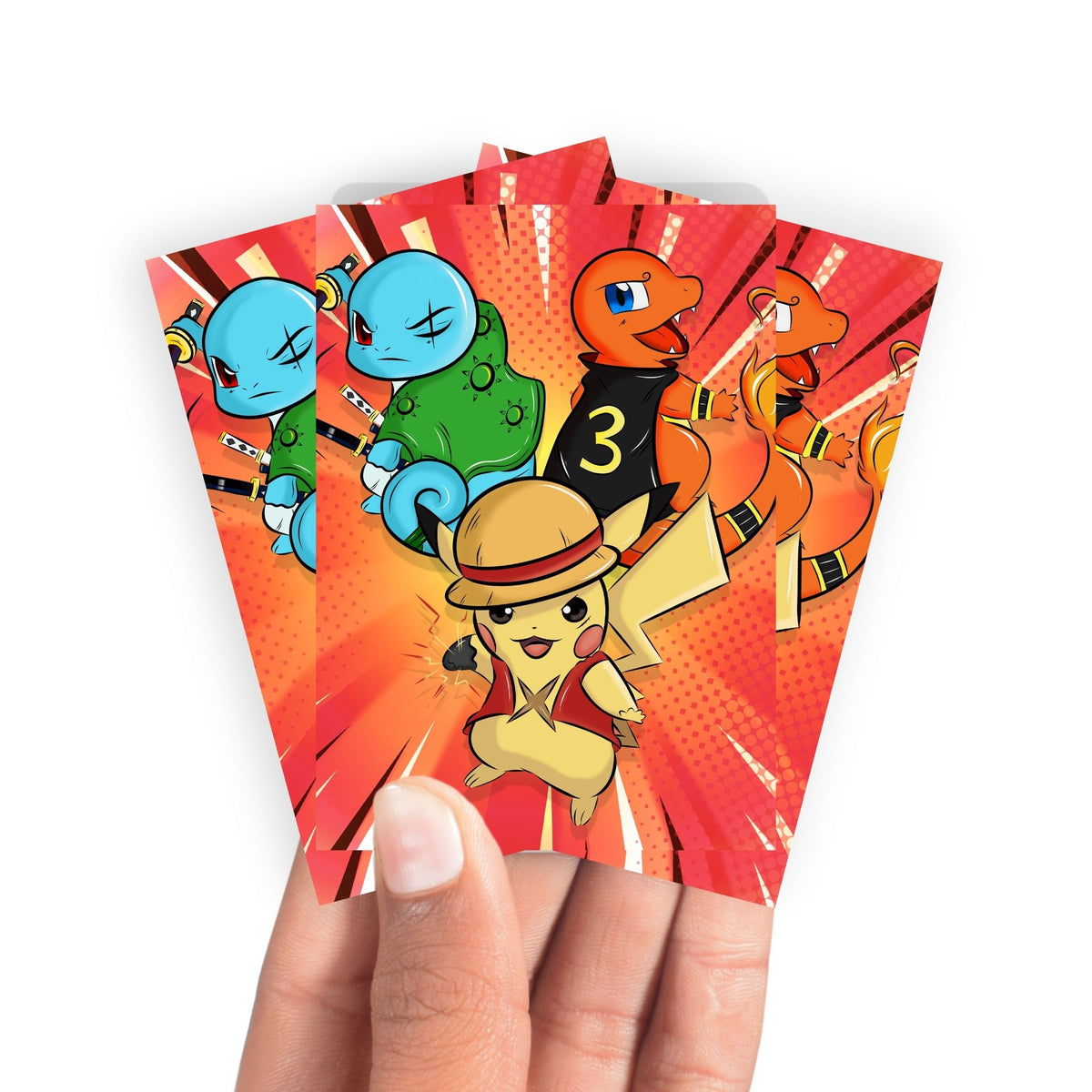 Keep your cards safe and stylish with our borderless card sleeves. Designed edge-to-edge to showcase your artwork, they offer a sleek, modern aesthetic. From LDB Duel, printed with the exclusive Pocket Monster Trio design for a fresh, premium feel.Monster-Trio-yugioh-mtg-pokemon-card-protection-standard-japanese-dragon-shield-LDB-Duel-borderless