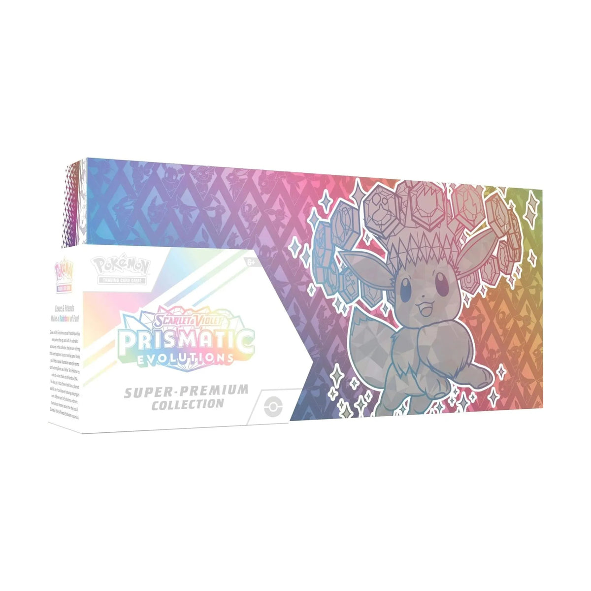 Pokémon TCG Scarlet & Violet—Prismatic Evolutions Super-Premium Collection features stunning Eevee artwork with a premium holographic-style design. This collectible Pokémon TCG product is perfect for players, collectors, and Eeveelution fans looking to expand their sealed collection. The Super-Premium Collection makes an eye-catching addition to any Pokémon display and is ideal for opening, collecting, or gifting. Available from LDBDuel, your source for Pokémon, Yu-Gi-Oh!, One Piece, and other trading card