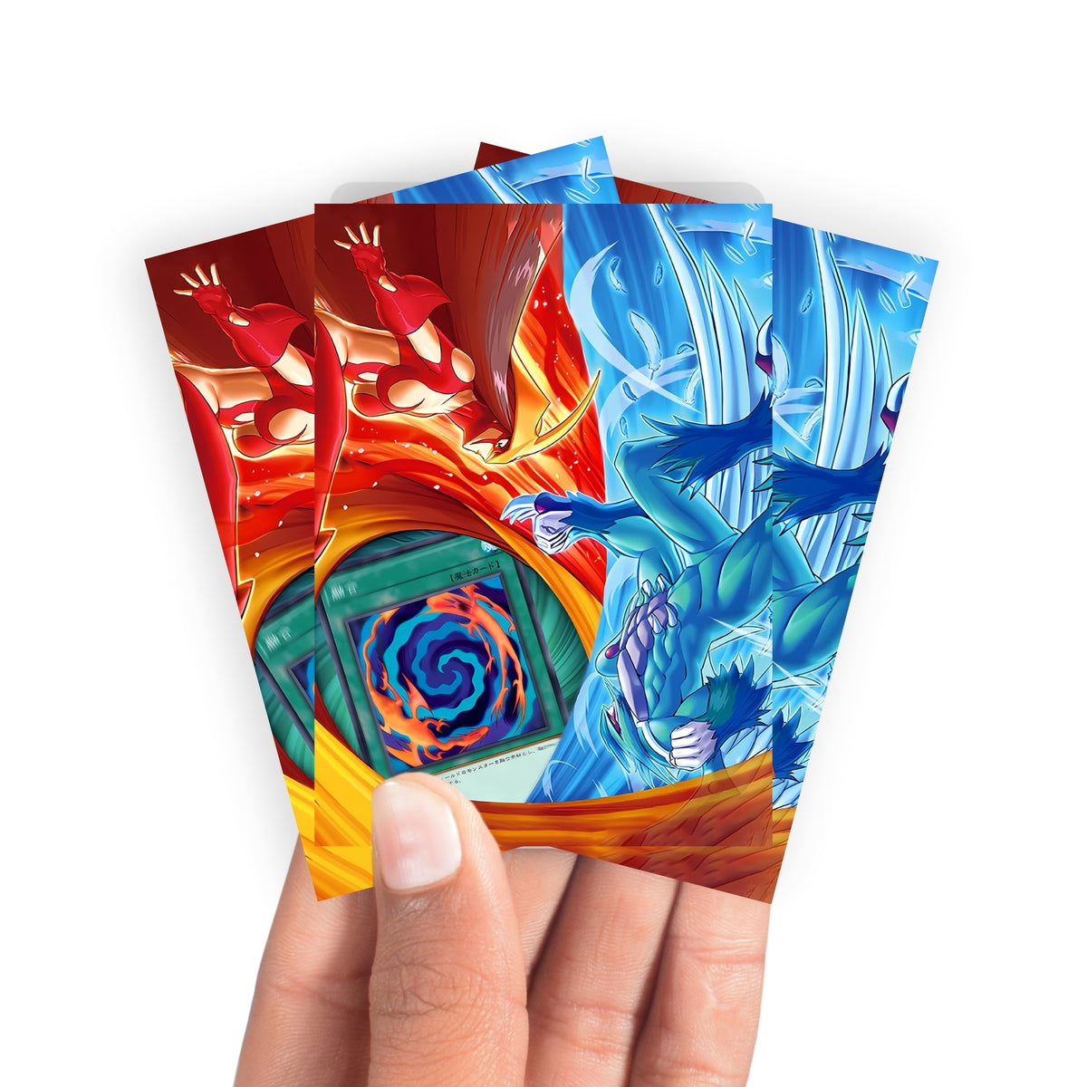 Keep your cards safe and stylish with our borderless card sleeves. Designed edge-to-edge to showcase your artwork, they offer a sleek, modern aesthetic. From LDB Duel, printed with the exclusive Polymerization design for a fresh, premium feel.Fusion-yugioh-mtg-pokemon-card-protection-standard-japanese-dragon-shield-LDB-Duel-borderless