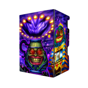 Here's another quality black deck box from LDB Duel featuring our exclusive Pot of Greed art. Fits all types of trading card games, including Pokémon, Yu-Gi-Oh! and Magic The Gathering. The perfect card holder for the TCG player safely holds up to 100 double-sleeved cards. EVEN in extra thick sleeves. Comes with a pull-out dice tray. Avarice-yugioh-tcg-accessories-card-storage-LDB-Duel