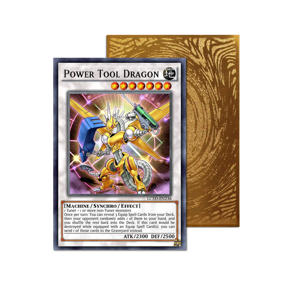 Level up your game with our custom-printed metal orica cards, featuring exclusive Power Tool Dragon artwork in gold metal. Durable, scratch-resistant, and embossed with the iconic Yu-Gi-Oh! card back, these slim orica cards fit perfectly in card sleeves. Ultimaya-Tzolkin-yugioh-mtg-pokemon-metal-card-embossed-design-custom-artwork-duel-accessories-ldb-duel