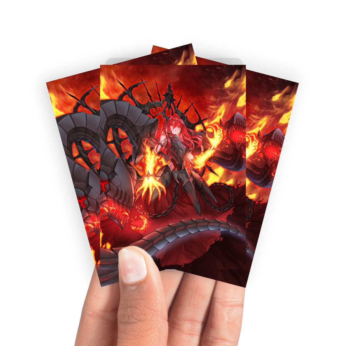 Keep your cards safe and stylish with our borderless card sleeves. Designed edge-to-edge to showcase your artwork, they offer a sleek, modern aesthetic. From LDB Duel, printed with the exclusive Promethean Princess design for a fresh, premium feel.Promethean-yugioh-mtg-pokemon-card-protection-standard-japanese-dragon-shield-LDB-Duel-borderless
