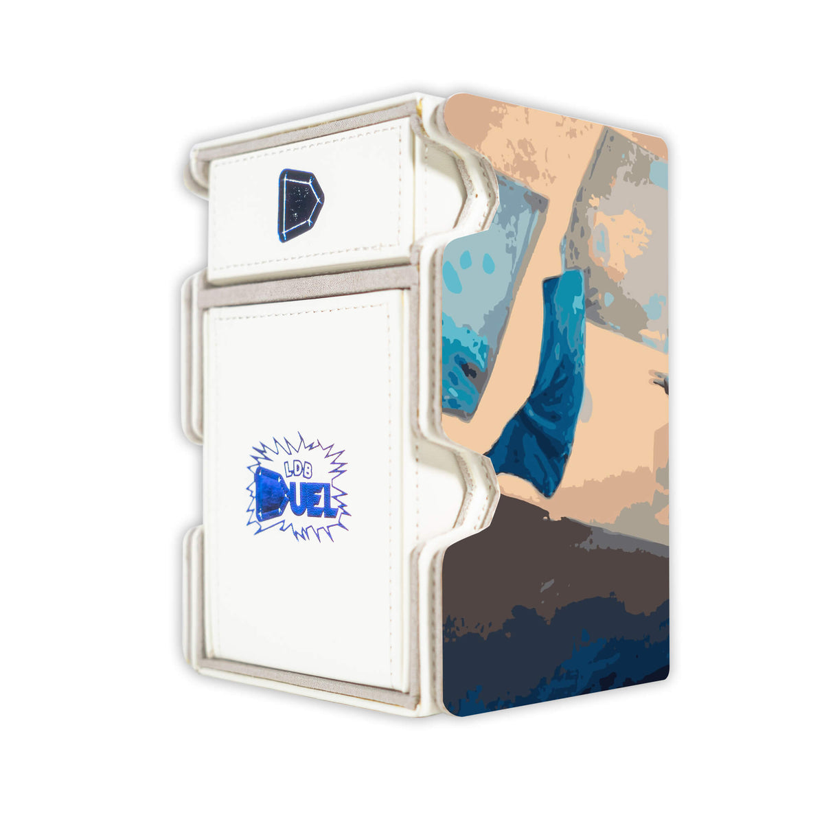 Here is the Right View of the Quandrix Unlimited Mach 3 White Deck Box. Infinite-Analyst-mtg-deck-tray-dice-tray-LDB-Duel