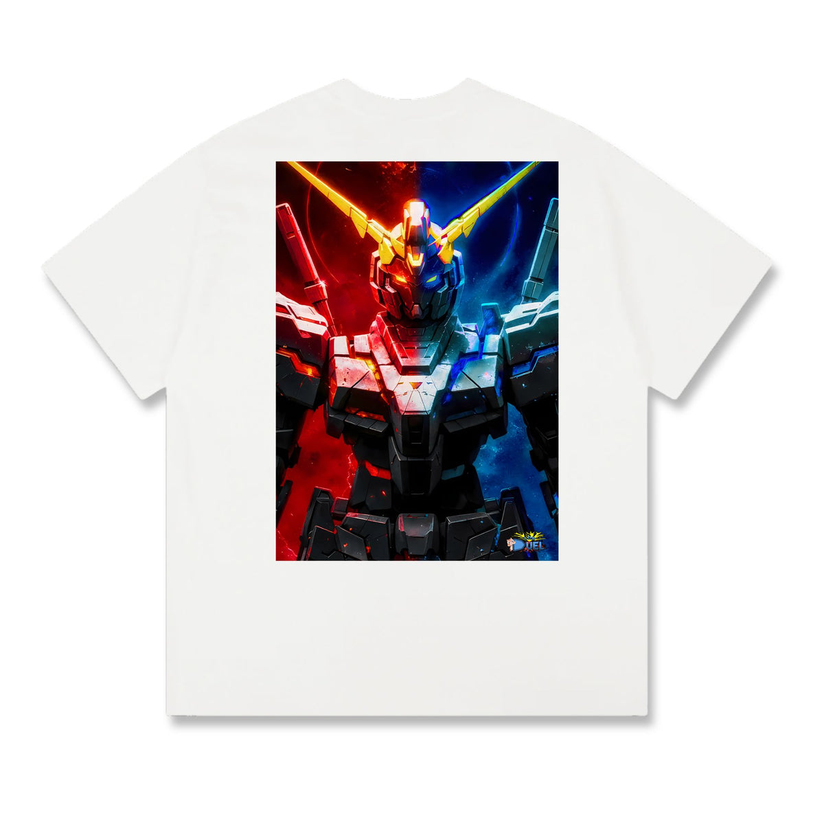 Level up your look with the premium RX-0 Unicorn Gundam T-shirt design from LDB Duel. Crafted from soft, breathable cotton and finished with vibrant DTF printing, this white t-shirt is designed for comfort that lasts. Featuring a bold back design, it’s perfect for anime fans, TCG players, and gamers who want to stand out, whether at events, tournaments, or just relaxing with friends. Gundam-anime-magic-tshirt-gaming-accesories-LDB-Duel