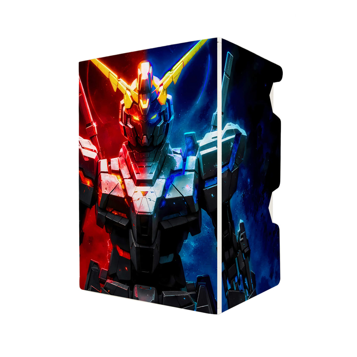 Here's another quality white deck box from LDB Duel featuring our exclusive RX-0 Unicorn Gundam art. Fits all types of trading card games, including Pokémon, Yu-Gi-Oh! and Magic The Gathering. The perfect card holder for the TCG player safely holds up to 100 double-sleeved cards. EVEN in extra thick sleeves. Comes with a pull-out dice tray. Unicorn-Gundam-anime-ygo-magic-digimon-card-protector-gaming-accesories-LDB-Duel