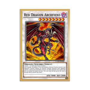 Level up your game with our custom-printed metal orica cards, featuring exclusive Red Dragon Archfiend artwork in gold metal. Durable, scratch-resistant, and embossed with the iconic Yu-Gi-Oh! card back, these slim orica cards fit perfectly in card sleeves. Jack-Atlas-yugioh-mtg-pokemon-metal-card-embossed-design-custom-artwork-duel-accessories-ldb-duel