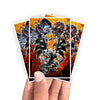 Protect and enhance your cards with our clean and crisp white border card sleeves. Featuring a minimalist design that complements any artwork, these sleeves offer a bright, timeless look. From LDB Duel. Printed with our exclusive Red-Eyes Black Metal Dragon design for a fresh and premium finish. Black-Skull-Dragon-yugioh-mtg-pokemon-card-protection-standard-japanese-dragon-shield-LDB-Duel-white