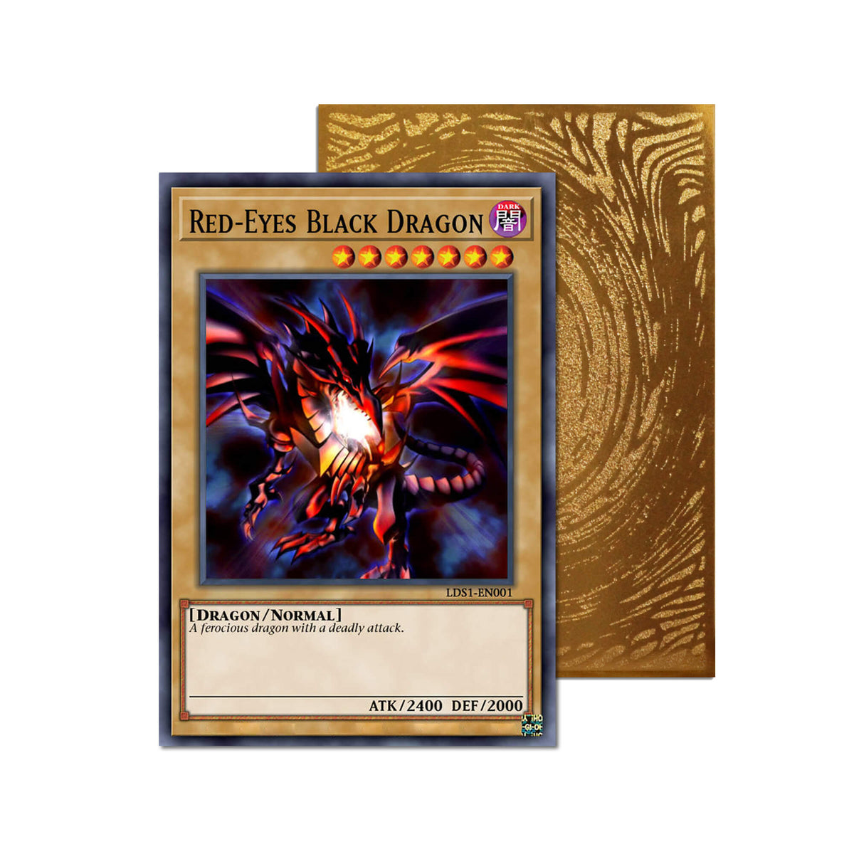 Level up your game with our custom-printed metal orica cards, featuring exclusive Red-Eyes Black Dragon artwork in gold metal. Durable, scratch-resistant, and embossed with the iconic Yu-Gi-Oh! card back, these slim orica cards fit perfectly in card sleeves. Joey-Wheeler-yugioh-mtg-pokemon-metal-card-embossed-design-custom-artwork-duel-accessories-ldb-duel