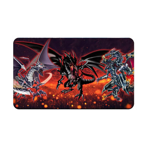 Transform your dueling experience with our exclusive art Red-Eyes Black Dragon Archetype playmat from LDB Duel! Featuring a soft cloth top for smooth card movement and a durable rubber back for a secure grip, this 24x14 inch mat is machine washable and safe for cards and sleeves. Red-Eyes-Soul-yugioh-mtg-pokemon-custom-artwork-premium-durable-rubber-ldb-duel