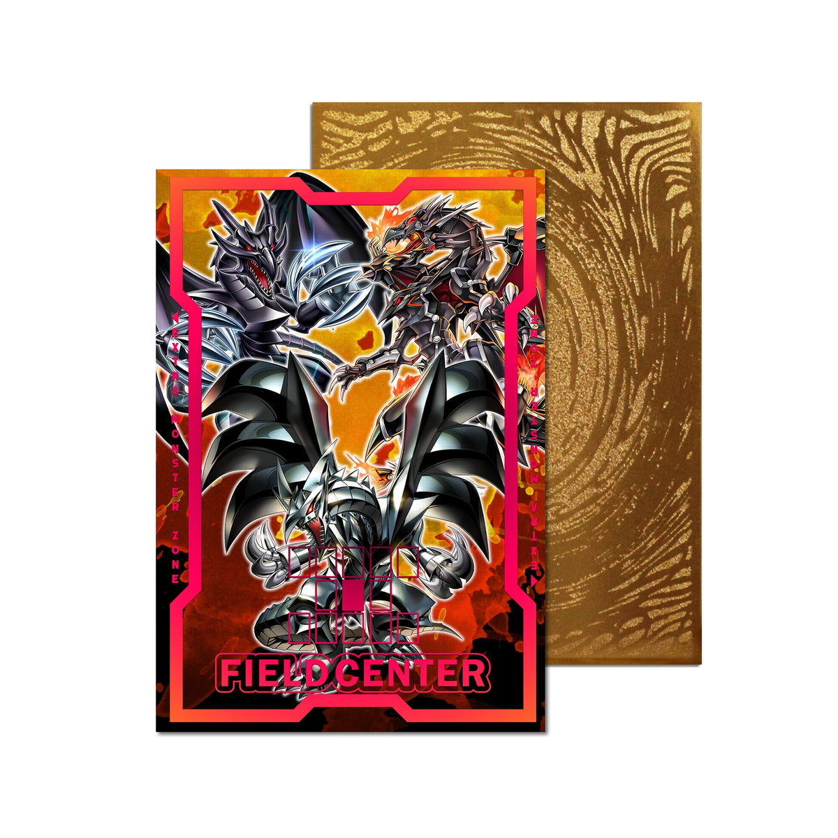 Centre de terrain en métal Dragon Rose noire