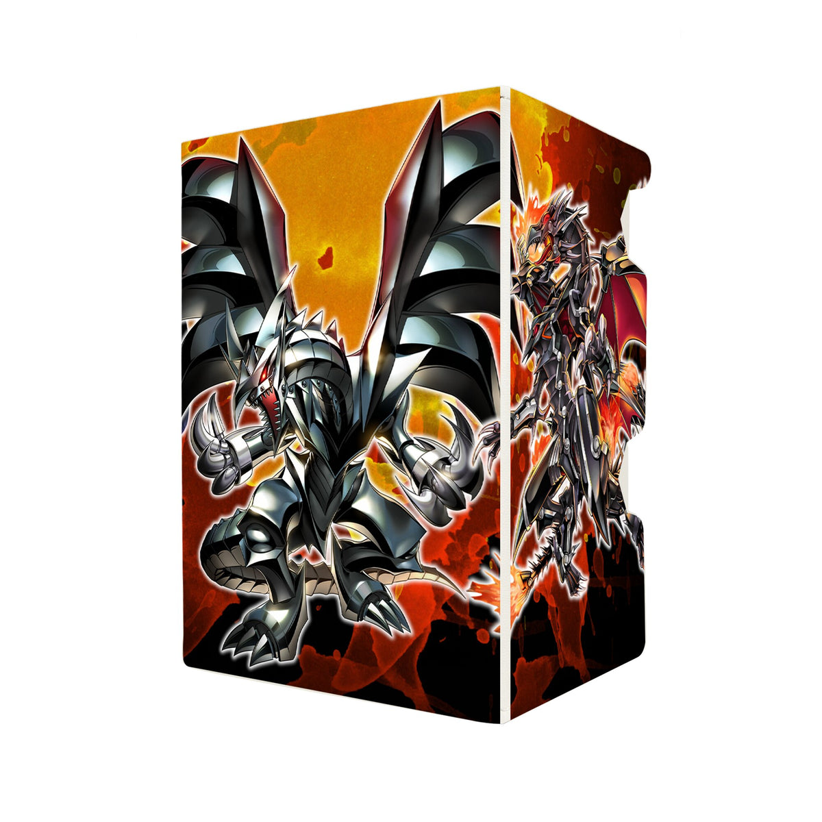 Here's another quality white deck box from LDB Duel featuring our exclusive Red-Eyes Black Metal Dragon art. Fits all types of trading card games, including Pokémon, Yu-Gi-Oh! and Magic The Gathering. The perfect card holder for the TCG player safely holds up to 100 double-sleeved cards. EVEN in extra thick sleeves. Comes with a pull-out dice tray. Red-Eyes-Dragon-ygo-magic-digimon-card-protector-gaming-accesories-LDB-Duel