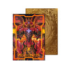 Level up your game with our custom-printed metal field centers, featuring exclusive Red Supernova Dragon artwork in gold metal. Durable, scratch-resistant, and embossed with the iconic Yu-Gi-Oh! card back, these slim field centers fit perfectly in card sleeves. Blazing-Soul-Strike-yugioh-mtg-pokemon-metal-card-embossed-design-custom-artwork-duel-accessories-ldb-duel