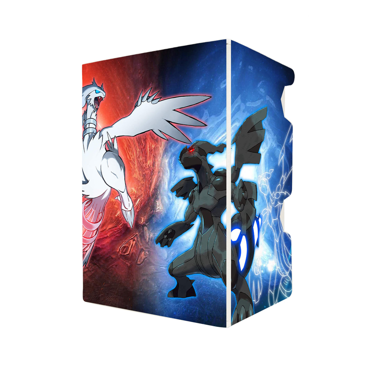 Here's another quality white deck box from LDB Duel featuring our exclusive Reshiram and Zekrom art. Fits all types of trading card games, including Pokémon, Yu-Gi-Oh! and Magic The Gathering. The perfect card holder for the TCG player safely holds up to 100 double-sleeved cards. EVEN in extra thick sleeves. Comes with a pull-out dice tray. Outrage-ygo-magic-digimon-card-protector-gaming-accesories-LDB-Duel