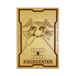 Level up your game with our custom-printed metal field centers from LDB Duel, featuring exclusive Resonator artwork in gold metal. Durable, scratch-resistant, and embossed with the iconic Yu-Gi-Oh! card back, these slim field centers fit perfectly in card sleeves. Resonator-Barrier-yugioh-mtg-pokemon-metal-card-embossed-design-custom-artwork-duel-accessories-ldb-duel