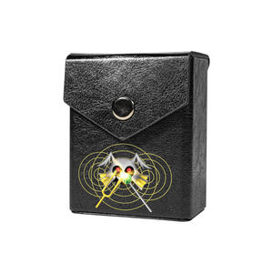 Enhance your TCG storage with the Resonator Mach 2 Black deck box, available in options for 60 or 80 single-card sleeves. Sold by LDB Duel. Crafted from durable faux leather, it includes a built-in belt loop, a strong magnetic snap, and showcases our exclusive Resonator design—ideal for TCG enthusiasts on the move! Resonator-Barrier-yugioh-mtg-pokemon-tcg-accessories-card-storage-LDB-Duel-black