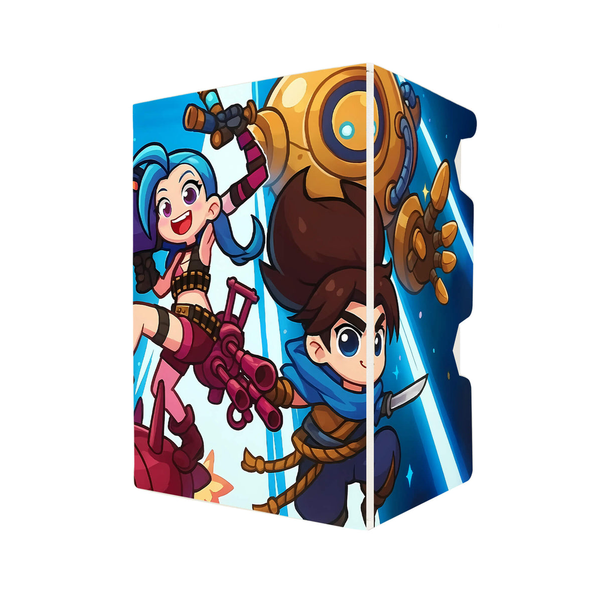 Here's another quality white deck box from LDB Duel featuring our exclusive Riftbound | League of Legends art. Fits all types of trading card games, including Pokémon, Yu-Gi-Oh! and Magic The Gathering. The perfect card holder for the TCG player safely holds up to 100 double-sleeved cards. EVEN in extra thick sleeves. Comes with a pull-out dice tray. Yasuo-anime-ygo-magic-digimon-card-protector-gaming-accesories-LDB-Duel