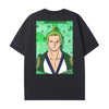 Level up your look with the premium Roronoa Zoro T-shirt design from LDB Duel. Crafted from soft, breathable cotton and finished with vibrant DTF printing, this black t-shirt is designed for comfort that lasts. Featuring a bold back design, it’s perfect for anime fans, TCG players, and gamers who want to stand out, whether at events, tournaments, or just relaxing with friends.  Swordsman-anime-ygo-magic-tshirt-gaming-accesories-LDB-Duel