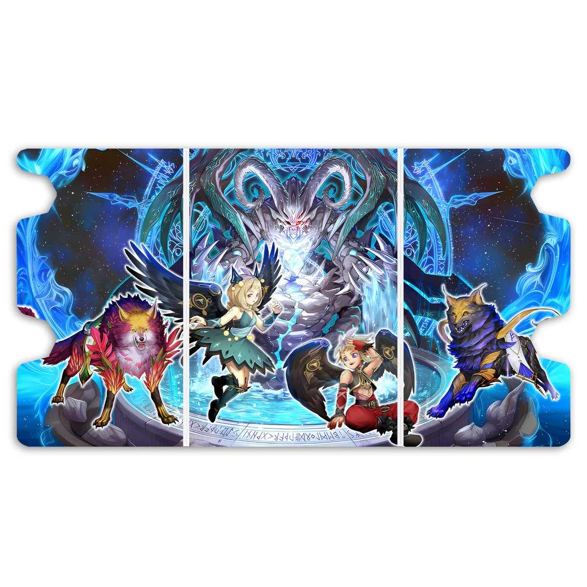Here is the Full Lid Design of the Runick Archetype Mach 3 White Deck Box. Runick-Slumber-yugioh-custom-deck-portable-collector-LDB-Duel