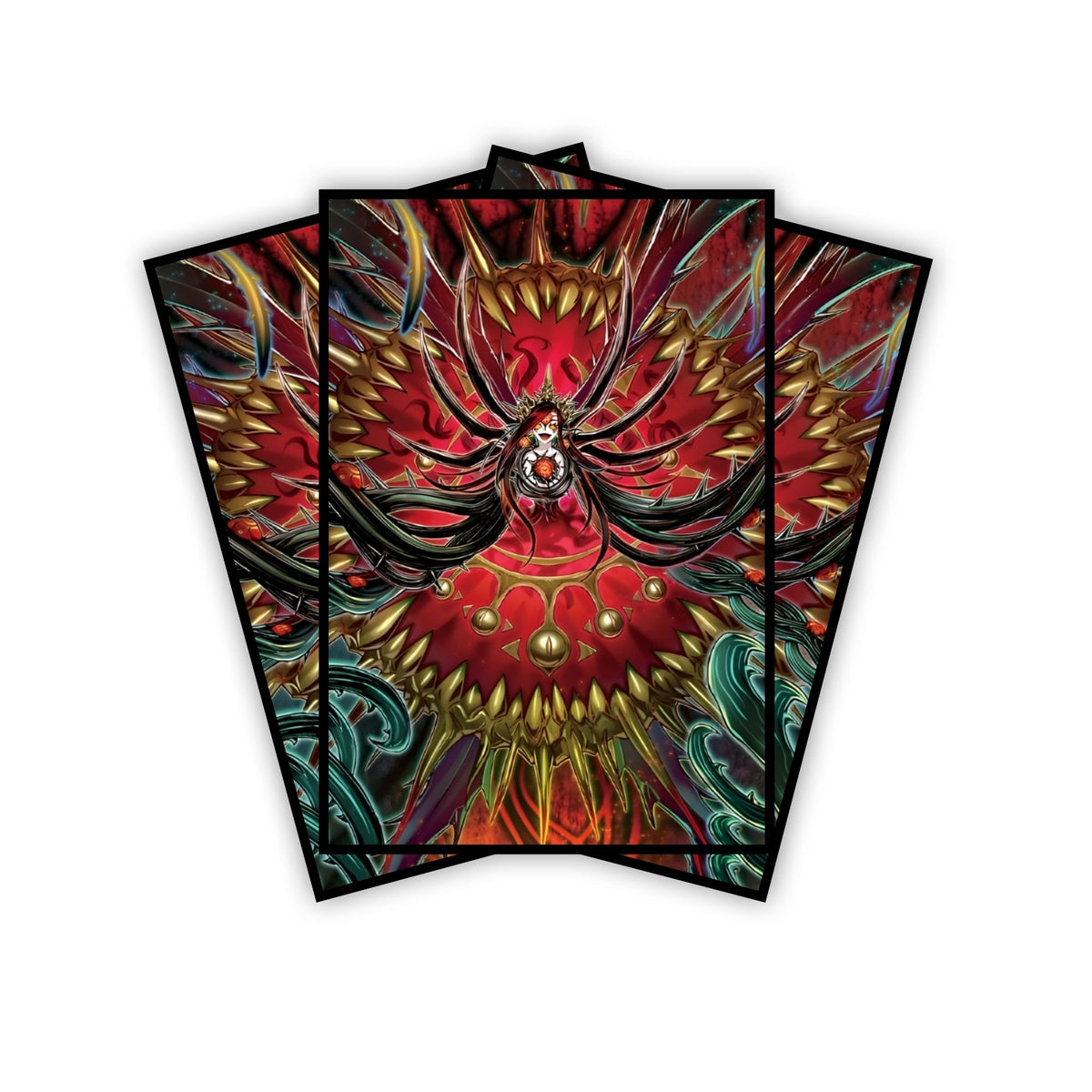 Enhance your cards with our elegant black border card sleeves, featuring a sleek, sophisticated design for a bold, modern aesthetic. From LDB Duel. Perfect for showcasing your collection, these sleeves are printed with our exclusive Saint Azamina design. Azamina-yugioh-mtg-pokemon-card-protection-standard-japanese-dragon-shield-LDB-Duel-black