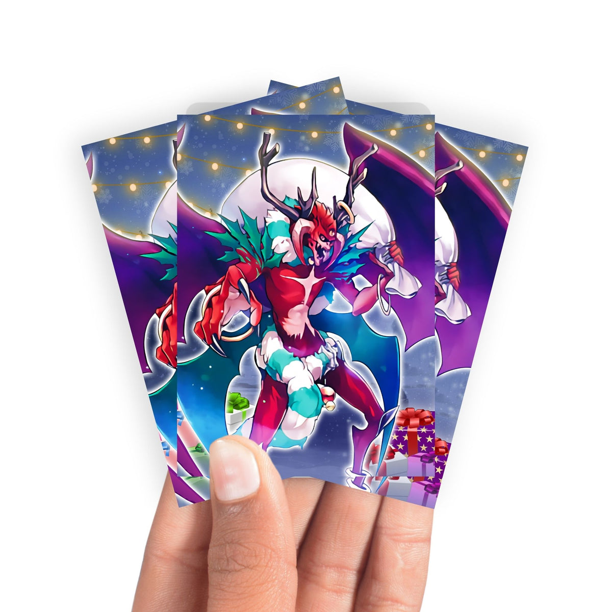 Keep your cards safe and stylish with our borderless card sleeves. Designed edge-to-edge to showcase your artwork, they offer a sleek, modern aesthetic. From LDB Duel, printed with the exclusive Santa Claws design for a fresh, premium feel.Santa-Claws-yugioh-mtg-pokemon-card-protection-standard-japanese-dragon-shield-LDB-Duel-borderless