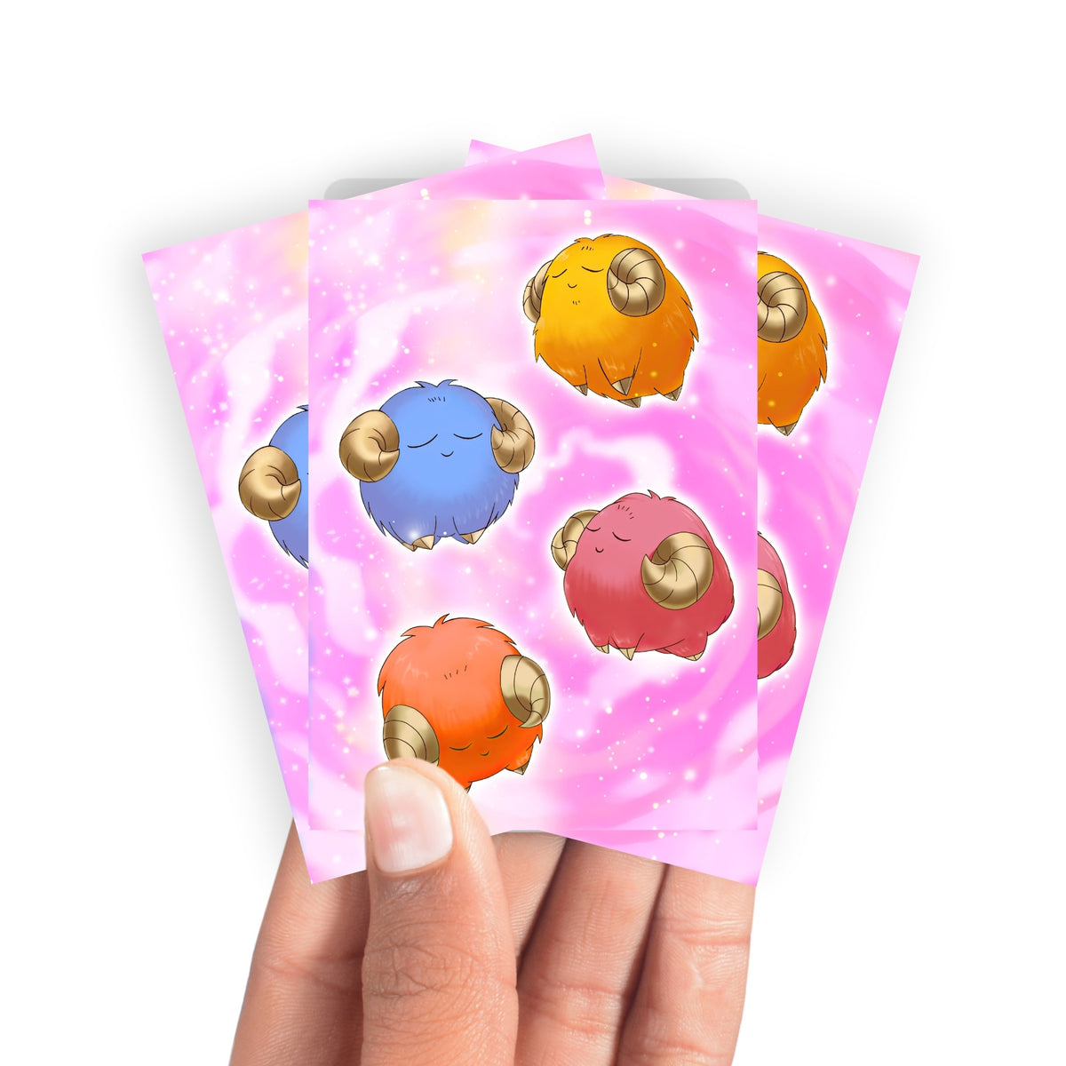 Keep your cards safe and stylish with our borderless card sleeves. Designed edge-to-edge to showcase your artwork, they offer a sleek, modern aesthetic. From LDB Duel, printed with the exclusive Scapegoat design for a fresh, premium feel.Sheep-Token-yugioh-mtg-pokemon-card-protection-standard-japanese-dragon-shield-LDB-Duel-borderless