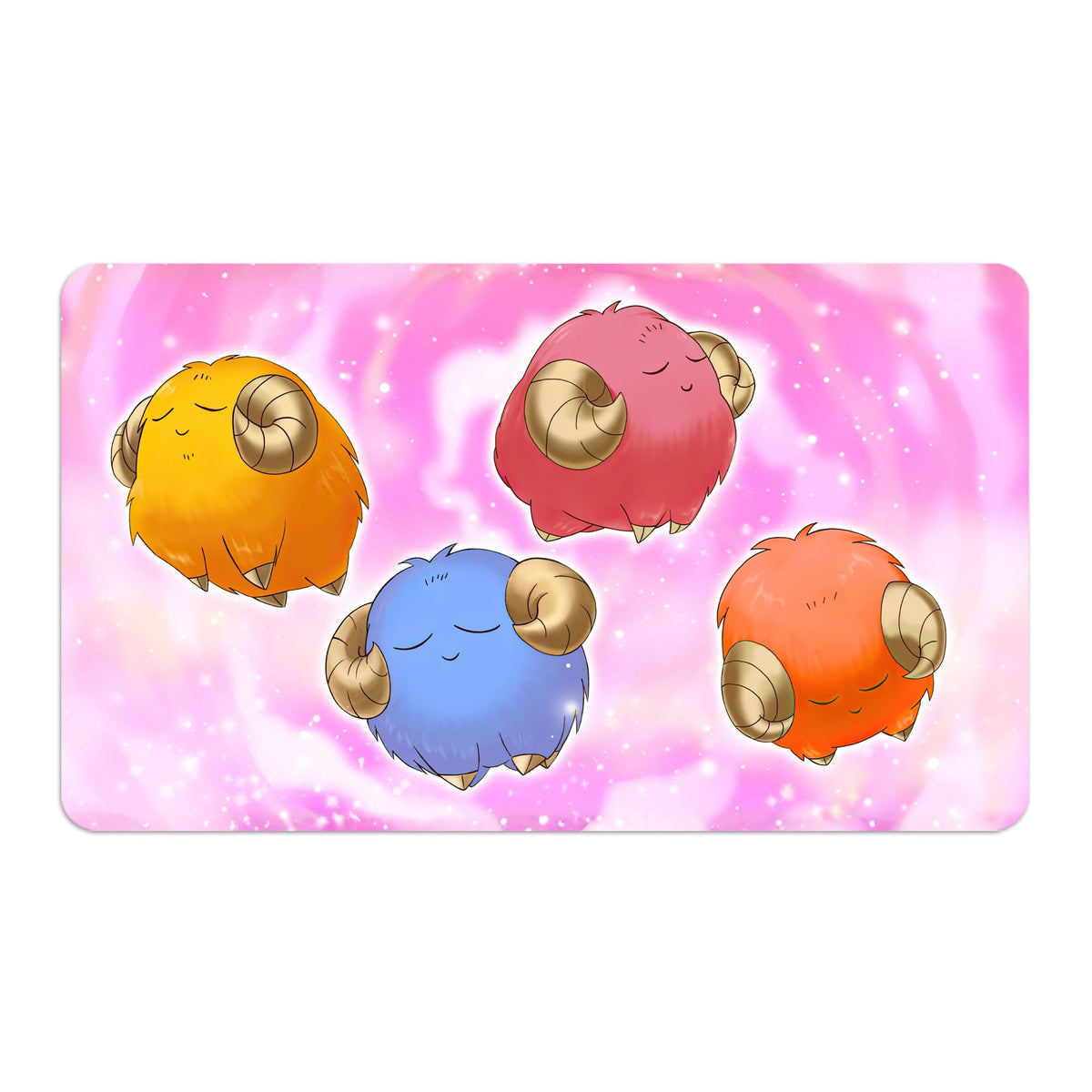 Transform your dueling experience with LDB Duel featuring our exclusive art Scapegoat playmat! Featuring a soft cloth top for smooth card movement and a durable rubber back for a secure grip, this 24x14 inch mat is machine washable and safe for cards and sleeves. Sheep-Token-yugioh-mtg-pokemon-custom-artwork-premium-durable-rubber-ldb-duel