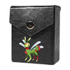 Enhance your TCG storage with the Scarabeon Mach 2 Black deck box, available in options for 60 or 80 single-card sleeves. Sold by LDB Duel. Crafted from durable faux leather, it includes a built-in belt loop, a strong magnetic snap, and showcases our exclusive Scarabeon design—ideal for TCG enthusiasts on the move! Caterpie-pokemon-yugioh-mtg-tcg-accessories-card-storage-LDB-Duel-black