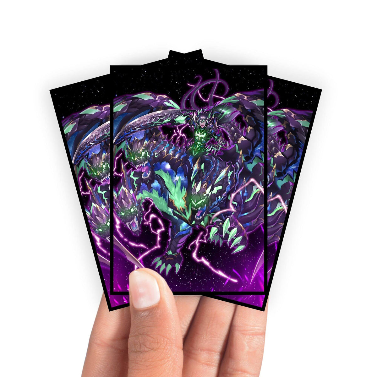 Enhance your cards with our elegant black border card sleeves, featuring a sleek, sophisticated design for a bold, modern aesthetic. From LDB Duel. Perfect for showcasing your collection, these sleeves are printed with our exclusive Scareclaw design. Tri-Heart-yugioh-mtg-pokemon-card-protection-standard-japanese-dragon-shield-LDB-Duel-black
