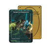 Level up your game with our custom-printed metal orica card, featuring exclusive Secrets of Strixhaven artwork in gold metal. Durable, scratch-resistant, and embossed with the iconic Magic: The Gathering card back, these slim orica cards fit perfectly in card sleeves. Strixhaven-mtg-metal-card-embossed-design-custom-artwork-duel-accessories-ldb-duel