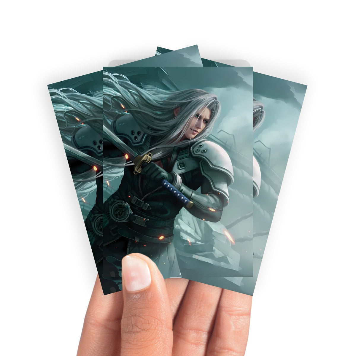 Keep your cards safe and stylish with our borderless card sleeves. Designed edge-to-edge to showcase your artwork, they offer a sleek, modern aesthetic. From LDB Duel, printed with the exclusive Sephiroth, Planet's Heir design for a fresh, premium feel.Final-Fantasy-yugioh-mtg-pokemon-card-protection-standard-japanese-dragon-shield-LDB-Duel-borderless