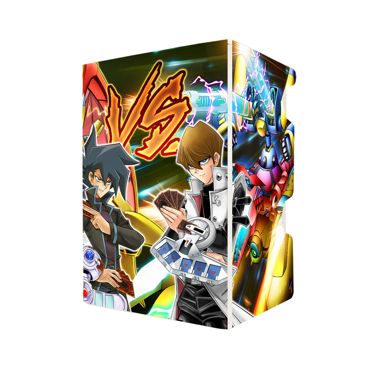 Here's another quality white deck box from LDB Duel featuring our exclusive Seto Kaiba VS Chazz Princeton art. Fits all types of trading card games, including Pokémon, Yu-Gi-Oh! and Magic The Gathering. The perfect card holder for the TCG player safely holds up to 100 double-sleeved cards. EVEN in extra thick sleeves. Comes with a pull-out dice tray. Tiger-Jet-ygo-magic-digimon-card_protector-gaming-accesories-LDB-Duel