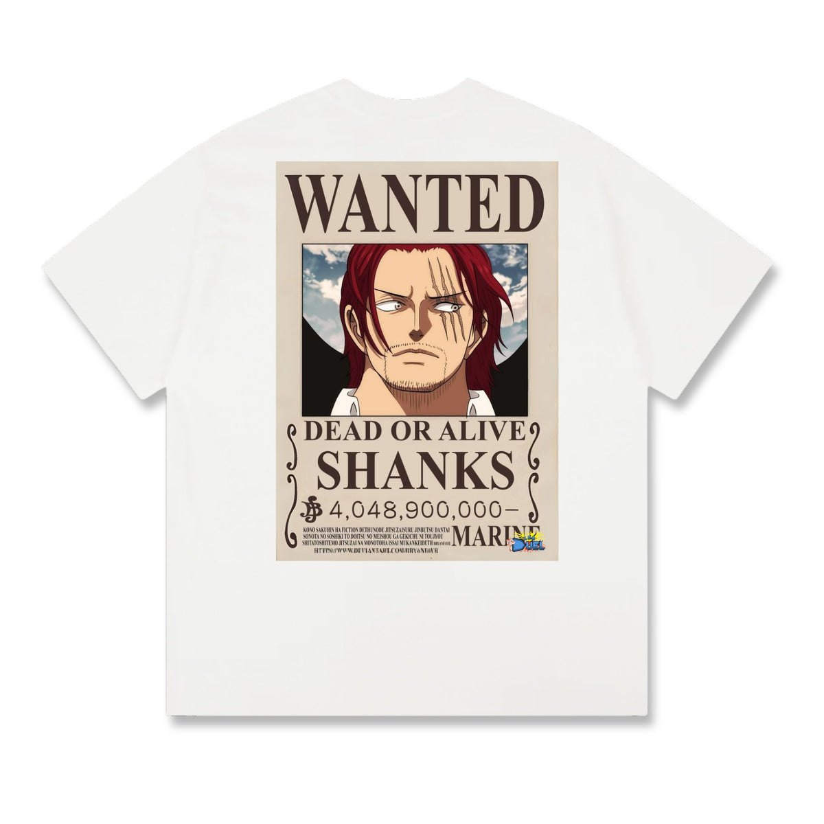 Level up your look with the premium Shanks Wanted Poster T-shirt design from LDB Duel. Crafted from soft, breathable cotton and finished with vibrant DTF printing, this white t-shirt is designed for comfort that lasts. Featuring a bold back design, it’s perfect for anime fans, TCG players, and gamers who want to stand out, whether at events, tournaments, or just relaxing with friends. Onepiece-anime-ygo-magic-tshirt-gaming-accesories-LDB-Duel