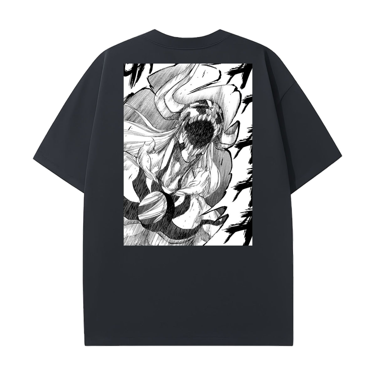 Level up your look with the premium Shinigami Hollow White T-shirt design from LDB Duel. Crafted from soft, breathable cotton and finished with vibrant DTF printing, this black t-shirt is designed for comfort that lasts. Featuring a bold back design, it’s perfect for anime fans, TCG players, and gamers who want to stand out, whether at events, tournaments, or just relaxing with friends.  Ichigo-anime-ygo-magic-tshirt-gaming-accesories-LDB-Duel