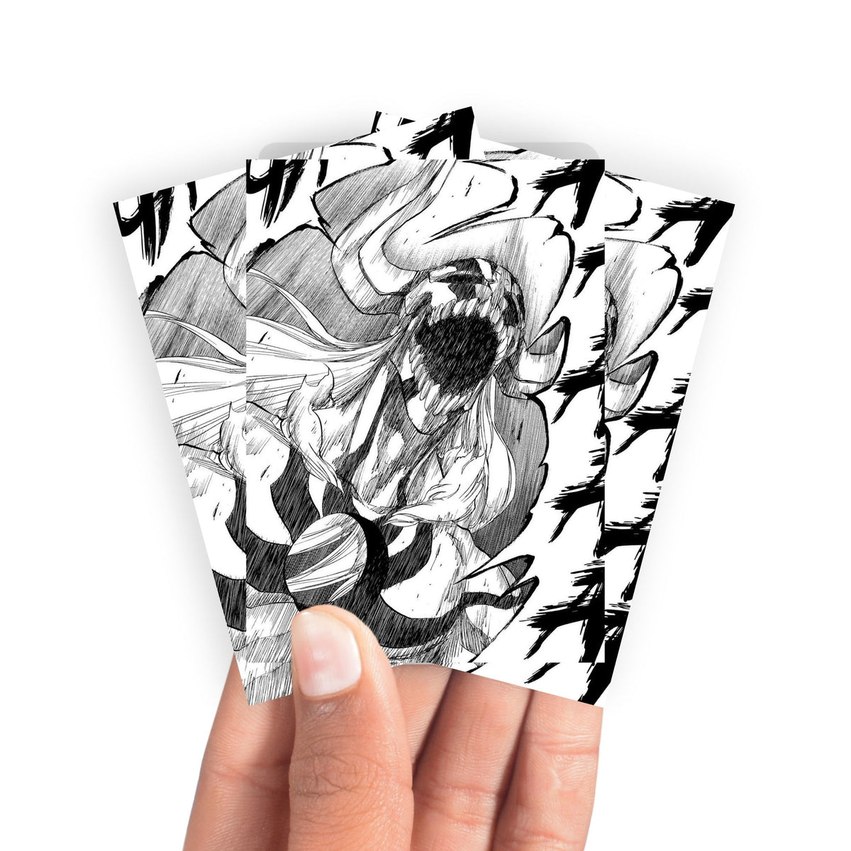 Keep your cards safe and stylish with our borderless card sleeves. Designed edge-to-edge to showcase your artwork, they offer a sleek, modern aesthetic. From LDB Duel, printed with the exclusive Shinigami Hollow White design for a fresh, premium feel.Ichigo-yugioh-mtg-pokemon-card-protection-standard-japanese-dragon-shield-LDB-Duel-borderless