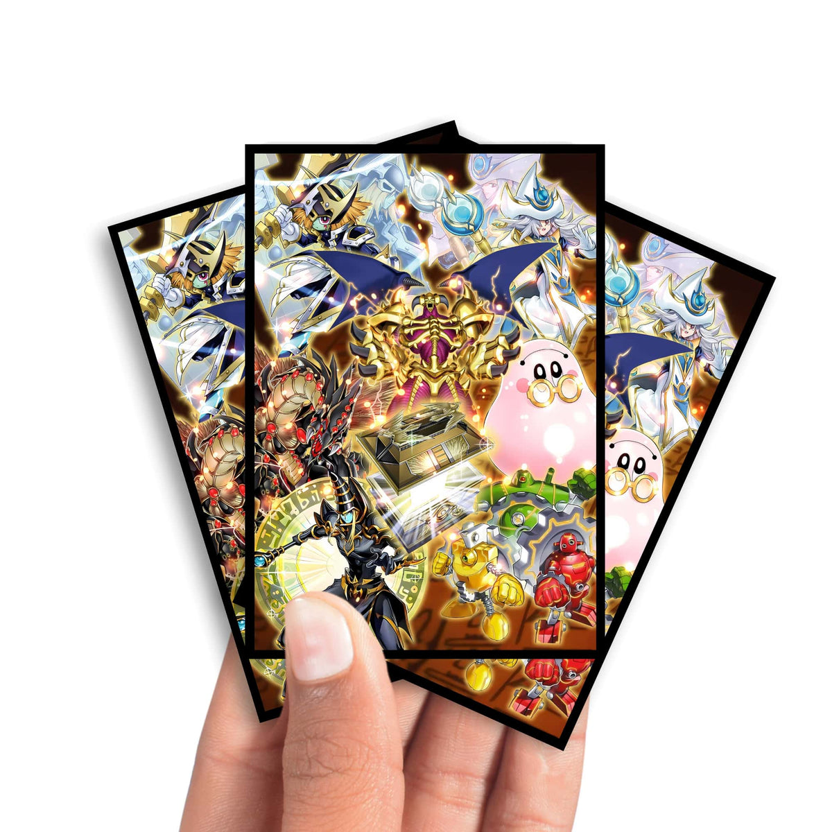 Enhance your cards with our elegant black border card sleeves, featuring a sleek, sophisticated design for a bold, modern aesthetic. From LDB Duel. Perfect for showcasing your collection, these sleeves are printed with our exclusive Shining Sarcophagus design. Summoned-Skull-yugioh-mtg-pokemon-card-protection-standard-japanese-dragon-shield-LDB-Duel-black