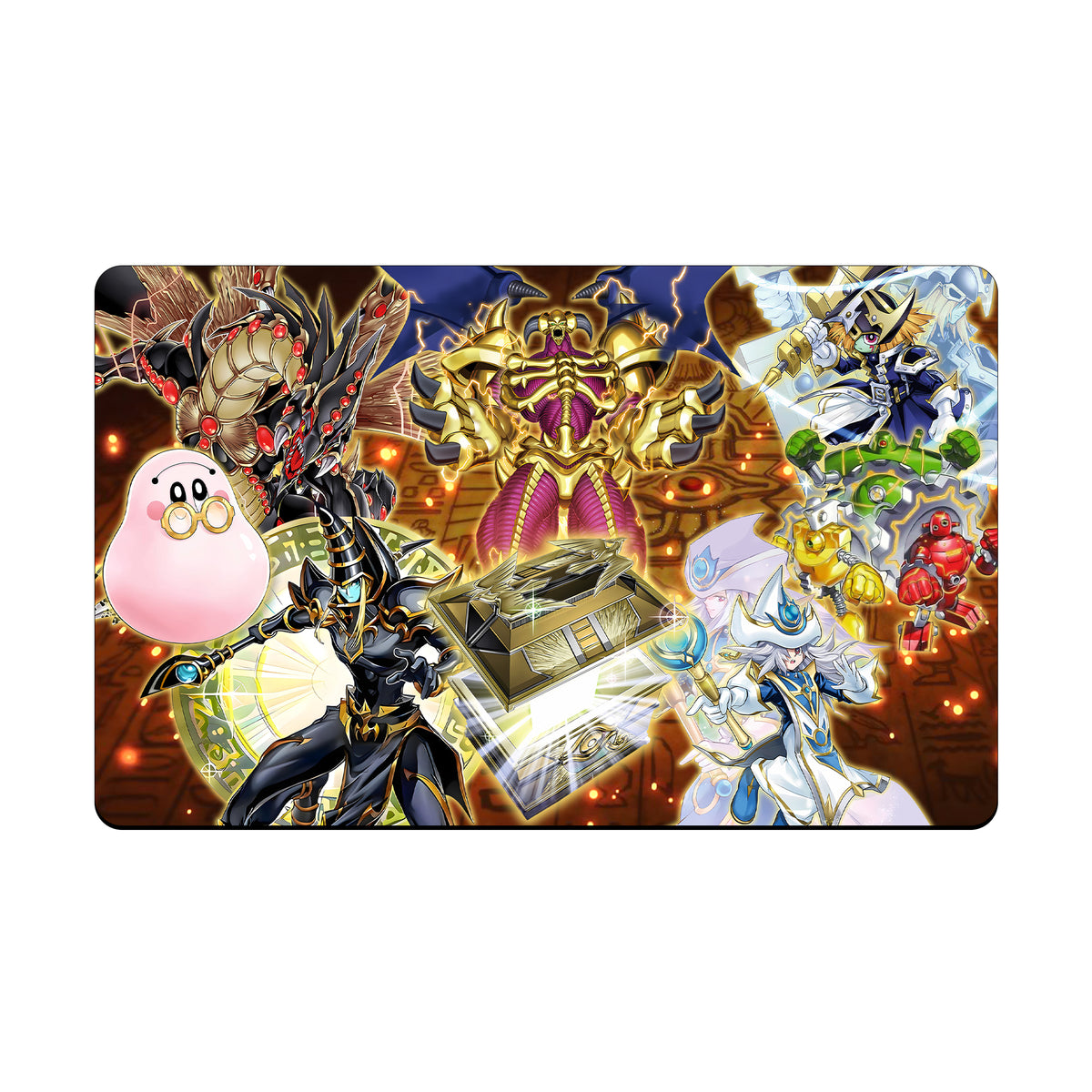 Transform your dueling experience with our exclusive art Shining Sarcophagus playmat from LDB Duel! Featuring a soft cloth top for smooth card movement and a durable rubber back for a secure grip, this 24x14 inch mat is machine washable and safe for cards and sleeves. Silent-Magician-yugioh-mtg-pokemon-custom-artwork-premium-durable-rubber-ldb-duel