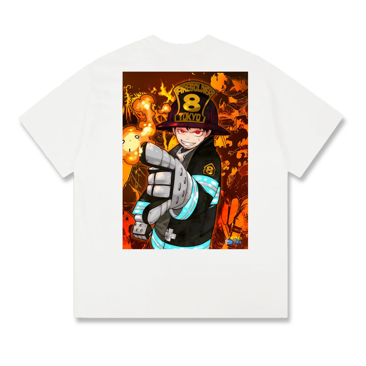 Level up your look with the premium Shinra Kusakabe T-shirt design from LDB Duel. Crafted from soft, breathable cotton and finished with vibrant DTF printing, this white t-shirt is designed for comfort that lasts. Featuring a bold back design, it’s perfect for anime fans, TCG players, and gamers who want to stand out, whether at events, tournaments, or just relaxing with friends. Pyrokinesis-anime-ygo-magic-tshirt-gaming-accesories-LDB-Duel