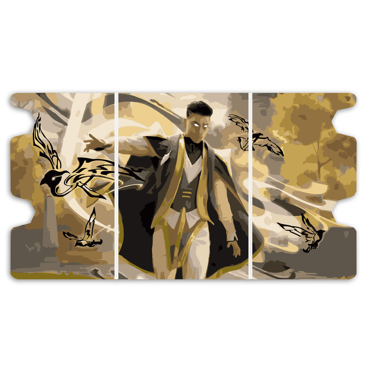 Here is the Full Lid Design of the Silverquill Influence Mach 3 White Deck Box. Human-Warlock-mtg-custom-deck-portable-collector-LDB-Duel