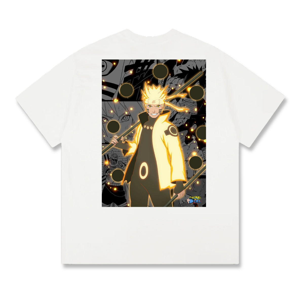 Level up your look with the premium Six Paths Sage Mode T-shirt design from LDB Duel. Crafted from soft, breathable cotton and finished with vibrant DTF printing, this white t-shirt is designed for comfort that lasts. Featuring a bold back design, it’s perfect for anime fans, TCG players, and gamers who want to stand out, whether at events, tournaments, or just relaxing with friends. Jinchuriki-anime-ygo-magic-tshirt-gaming-accesories-LDB-Duel