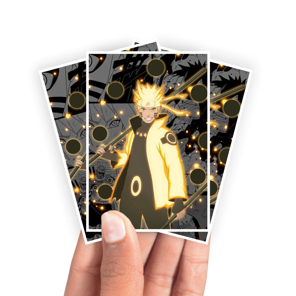 Protect and enhance your cards with our clean and crisp white border card sleeves. Featuring a minimalist design that complements any artwork, these sleeves offer a bright, timeless look. From LDB Duel. Printed with our exclusive Six Paths Sage Mode design for a fresh and premium finish. Ninjutsu-anime-yugioh-mtg-pokemon-card-protection-standard-japanese-dragon-shield-LDB-Duel-white