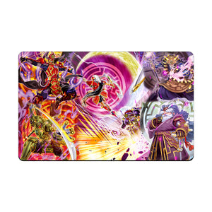 Transform your dueling experience with our original art Six Samurai Archetype playmat! Featuring a soft cloth top for smooth card movement and a durable rubber back for a secure grip, this 24x14 inch mat is machine washable and safe for cards and sleeves. Anarchist-yugioh-mtg-pokemon-custom-artwork-premium-durable-rubber-ldb-duel