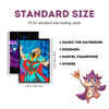 Sizing chart for card sleeves designed by LDB Duel for most trading and collectible cards.  These sleeves fit perfectly with popular games like Magic: The Gathering and Pokémon. Dimensions ensure a snug fit and optimal protection.

Card Holder - Deck Box - Cosplay - LDB Duel - Duel Box - Booster Pack - TGC Games - TGC Player - Flesh & Blood - Magic the gathering
