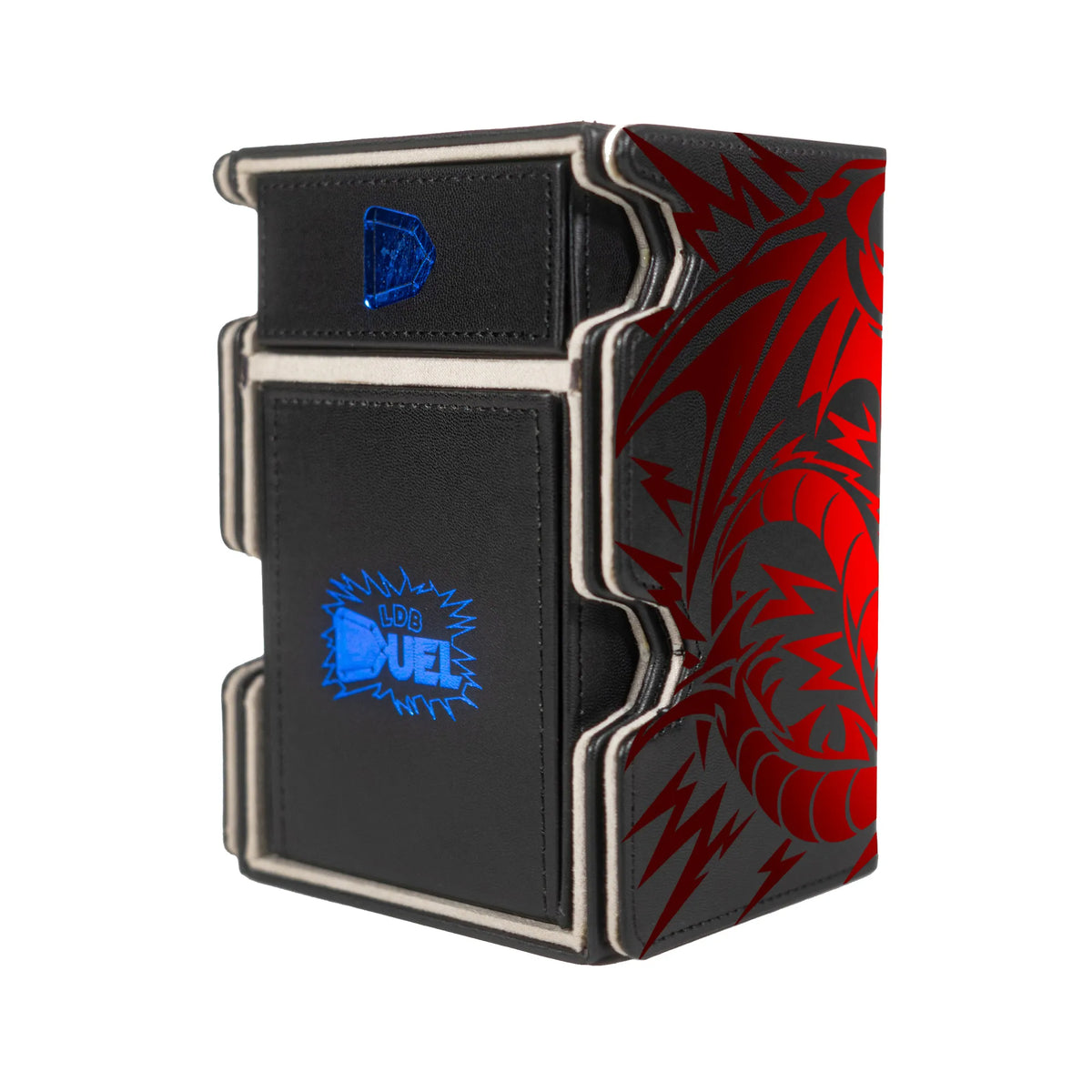 Here is the Right View of the Sky Dragon of Osiris Mach 3 Black Deck Box. Divine-Beast-yugioh-deck-tray-dice-tray-LDB-Duel